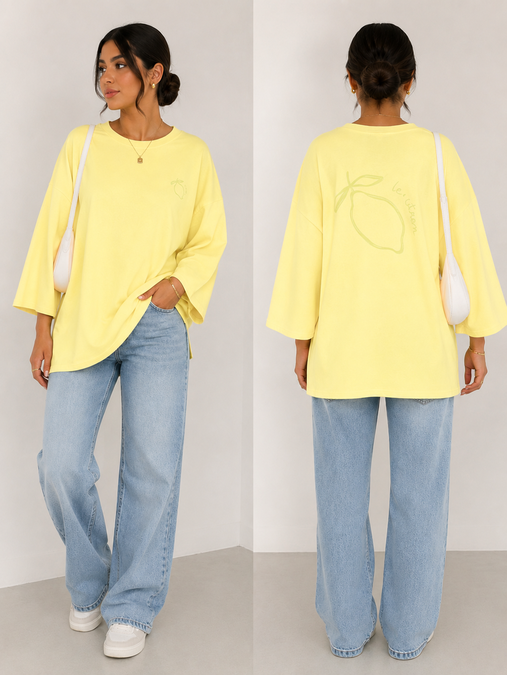 T-shirt citron 100% coton