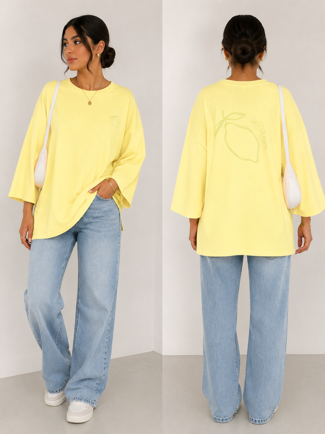 T-shirt citron 100% coton